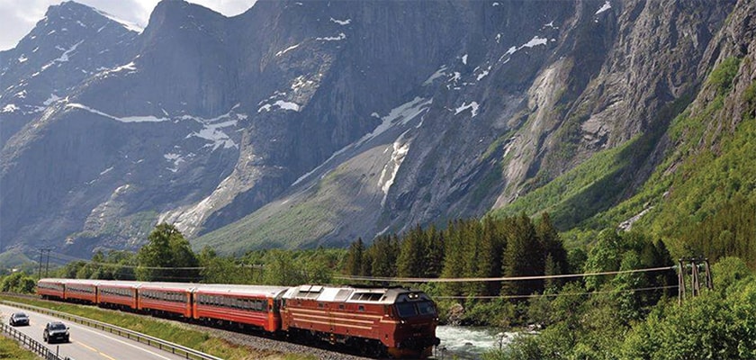 Rauma Railway with dramtic landscape behind Rauma Railway with dramtic landscape behind